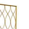 3 Panel Metal Frame Screen with Twisted Oval Design, Gold