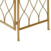 3 Panel Metal Frame Screen with Twisted Oval Design, Gold