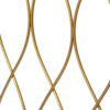 3 Panel Metal Frame Screen with Twisted Oval Design, Gold