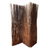 3 Panel Vertically Aligned Willow Branches Room Divider, Brown