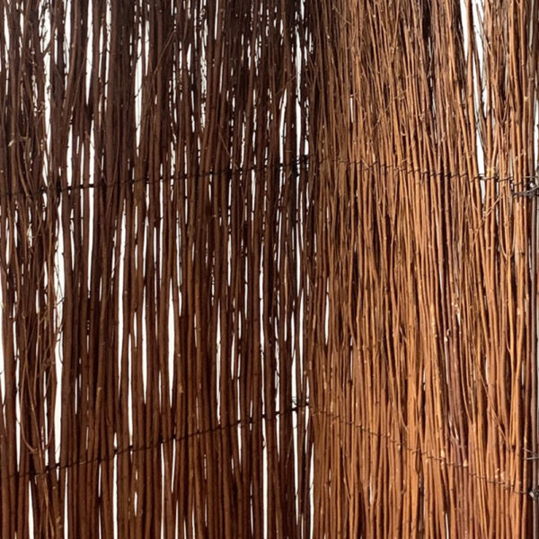 3 Panel Vertically Aligned Willow Branches Room Divider, Brown