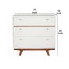 3 Drawer Wood Chest with Round Pulls and Angled Legs, Small,White and Brown