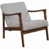 1502202669913bf29d9ef.jpeg Fabric Upholstered Mid Century Wooden Lounge Chair, Gray and Brown