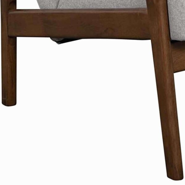 1502202669913c277af8b.jpeg Fabric Upholstered Mid Century Wooden Lounge Chair, Gray and Brown