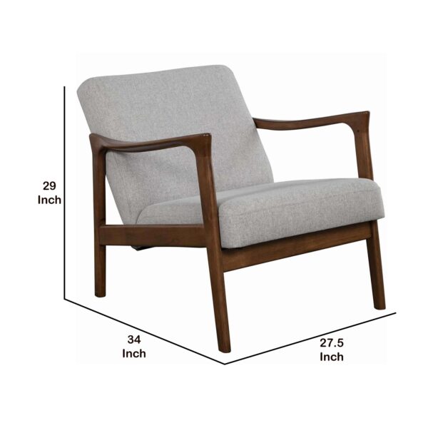 1502202669913c9d94e3d.jpeg Fabric Upholstered Mid Century Wooden Lounge Chair, Gray and Brown