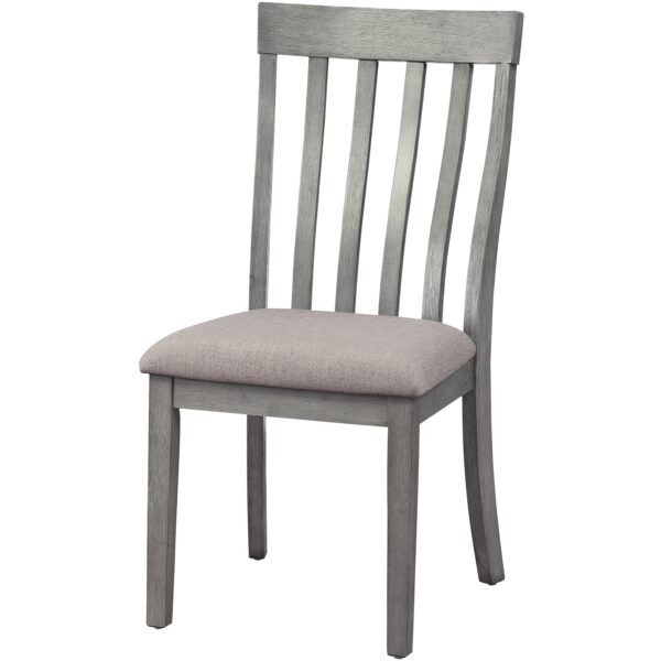 1502202669913cf14bba4.jpeg Vertical Slatted Curved Back Side Chair with Fabric Seat, Set of 2, Gray