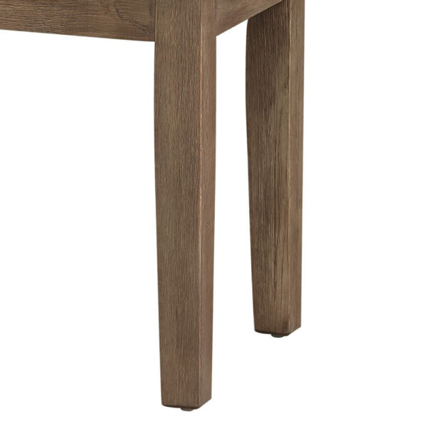 1502202669913de0989a1.jpeg Rectangular Style Wooden Bench with Fabric Upholstered Seat,Brown and Beige