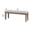 1502202669913de2b7e6e.jpeg Rectangular Style Wooden Bench with Fabric Upholstered Seat,Brown and Beige