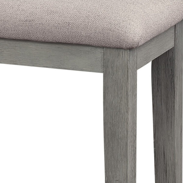 1502202669913e275e82e.jpeg Rectangular Style Wooden Bench with Fabric Upholstered Seat, Gray