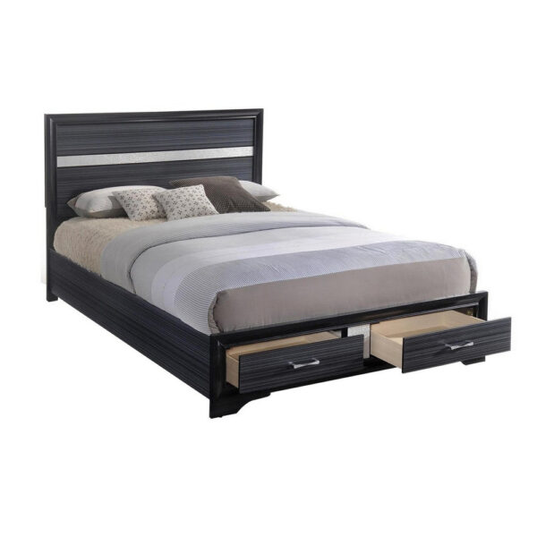 1502202669913e429c8fc.jpeg Contemporary Acrylic Trim Accent Eastern King Bed with 2 Drawers, Black