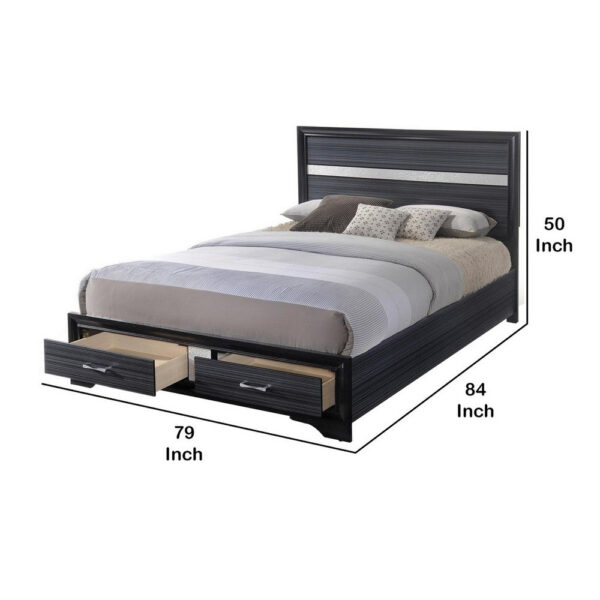 1502202669913e4c48f9f.jpeg Contemporary Acrylic Trim Accent Eastern King Bed with 2 Drawers, Black