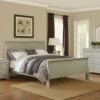 Sleigh Design Eastern King Bed with Rectangular Thin Legs, Silver