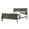 Sleigh Design Eastern King Size Bed with Rectangular Thin Legs, Dark Gray