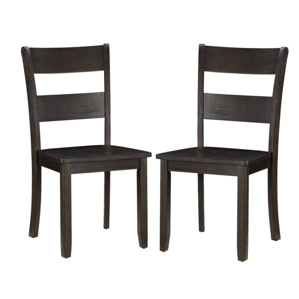 1502202669913ebb2aa00.jpeg Transitional Wooden Side Chair with Ladder Backrest, Set of 2, Dark Brown