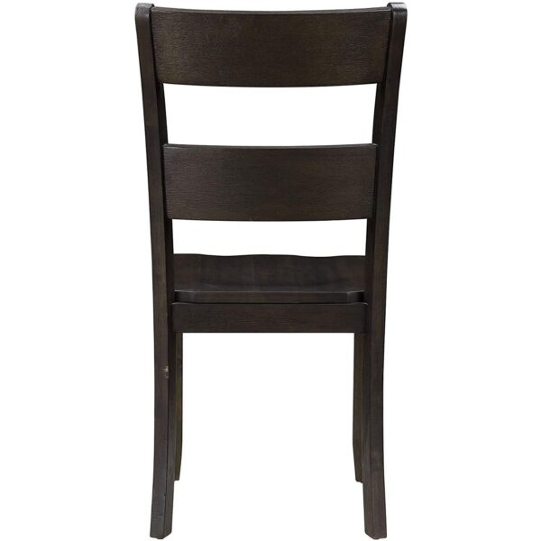 1502202669913ec3b23c4.jpeg Transitional Wooden Side Chair with Ladder Backrest, Set of 2, Dark Brown
