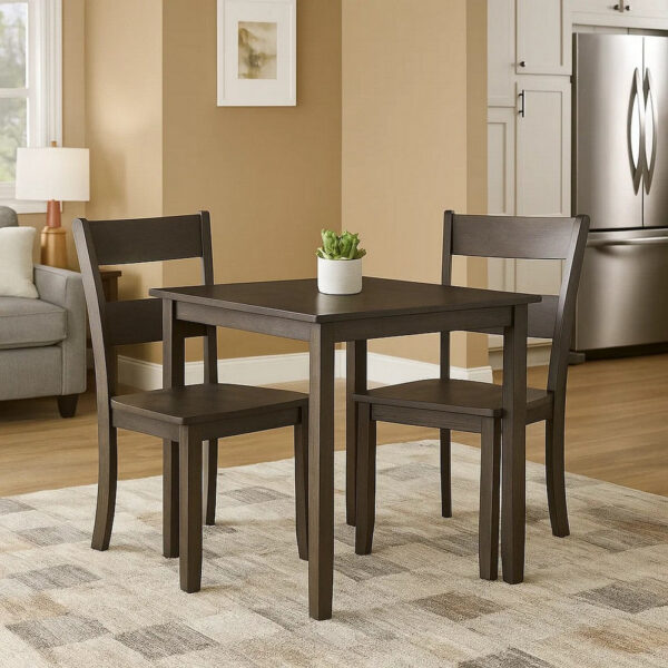 1502202669913ee219c12.jpeg Transitional Wooden Side Chair with Ladder Backrest, Set of 2, Dark Brown