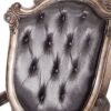 Wooden Arm Chair with Button Tufted Padded Backrest,Set of 2,Silver and Gray