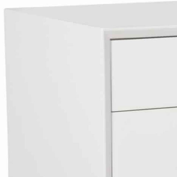 150220266991407cdc4a3.jpeg Wooden Accent Cabinet with 3 Drawers and 1 Door, White