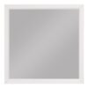 Transitional Style Square Wooden Frame Mirror, White