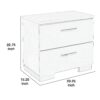 2 Drawer Wooden Nightstand with Metal Base and Bar Handles, White