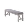 Fabric Upholstered Wooden Bench with Braces, Gray