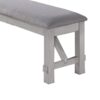 Fabric Upholstered Wooden Bench with Braces, Gray