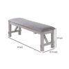 Fabric Upholstered Wooden Bench with Braces, Gray