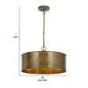 60 X 3 Watt Round Metal Frame Chandelier with 6 Foot Chain, Distressed Gold