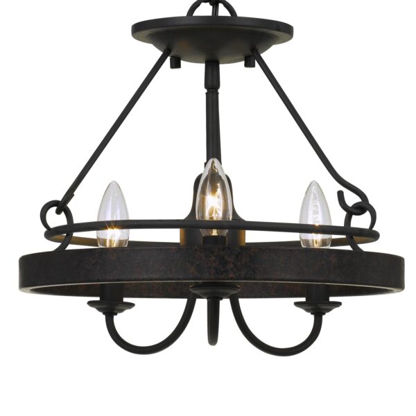 60 X 3 Watt Metal Frame Pendant with Hardwired Switch, Textured Gray