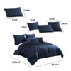 10 Piece King Polyester Comforter Set with Geometric Oblong Print, Dark Blue