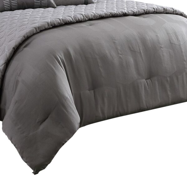 15022026699146bbcddd5.jpeg 10 Piece Queen Polyester Comforter Set with Geometric Print, Gray