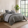 15022026699146ca38644.jpeg 10 Piece Queen Polyester Comforter Set with Geometric Print, Gray