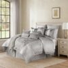 150220266991473b3a031.jpeg 12 Piece Queen Polyester Comforter Set with Medallion Print, Platinum Gray