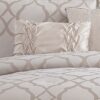 1502202669914829b8dde.jpeg 10 Piece King Size Fabric Comforter Set with Quatrefoil Prints, White