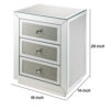 150220266991491dbafc9.jpeg 3 Drawer Mirrored Accent Table with Faux Diamond Inlay, Silver