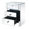 150220266991494704b58.jpeg 2 Drawer Beveled Mirrored Accent Table with Glass Top and LED, Silver
