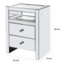 150220266991494f5dd71.jpeg 2 Drawer Beveled Mirrored Accent Table with Glass Top and LED, Silver