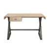 Aluminum Patchwork Rectangular Desk with X Trestle Base, Gold and Black