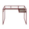 Rectangular Glass Top Desk with Open Compartment and Sled Base, Red