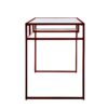 Rectangular Glass Top Desk with Open Compartment and Sled Base, Red
