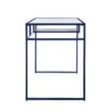 Rectangular Glass Top Desk with Open Compartment and Sled Base, Blue