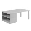 1502202669914a03e8e6e.jpeg Wood and Metal Frame Coffee Table with Open Shelves, White and Chrome