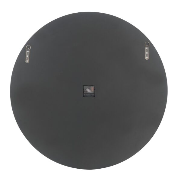 Round Beveled Mirror Frame Wall Clock with Faux diamond Inlay, Silver