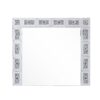 Mirror Panel Frame Wall Decor with Light Function and Faux Diamond, Silver