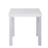 Square Wooden End Table with Straight Metal Legs, White and Chrome