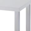 Square Wooden End Table with Straight Metal Legs, White and Chrome