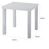 Square Wooden End Table with Straight Metal Legs, White and Chrome