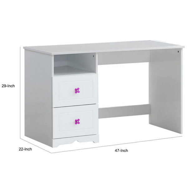 1502202669914cb3ba995.jpeg Wooden Table Desk with 2 Drawers and 1 Open Compartment, White