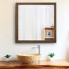 Transitional Style Wooden Frame Mirror with Grain Details, Brown