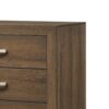Transitional Style Wooden Chest with 2 Drawers and Metal Handles, Brown